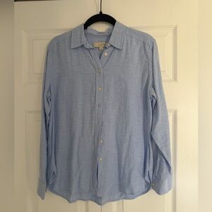 LOFT Sky Blue Casual Button Down Shirt
